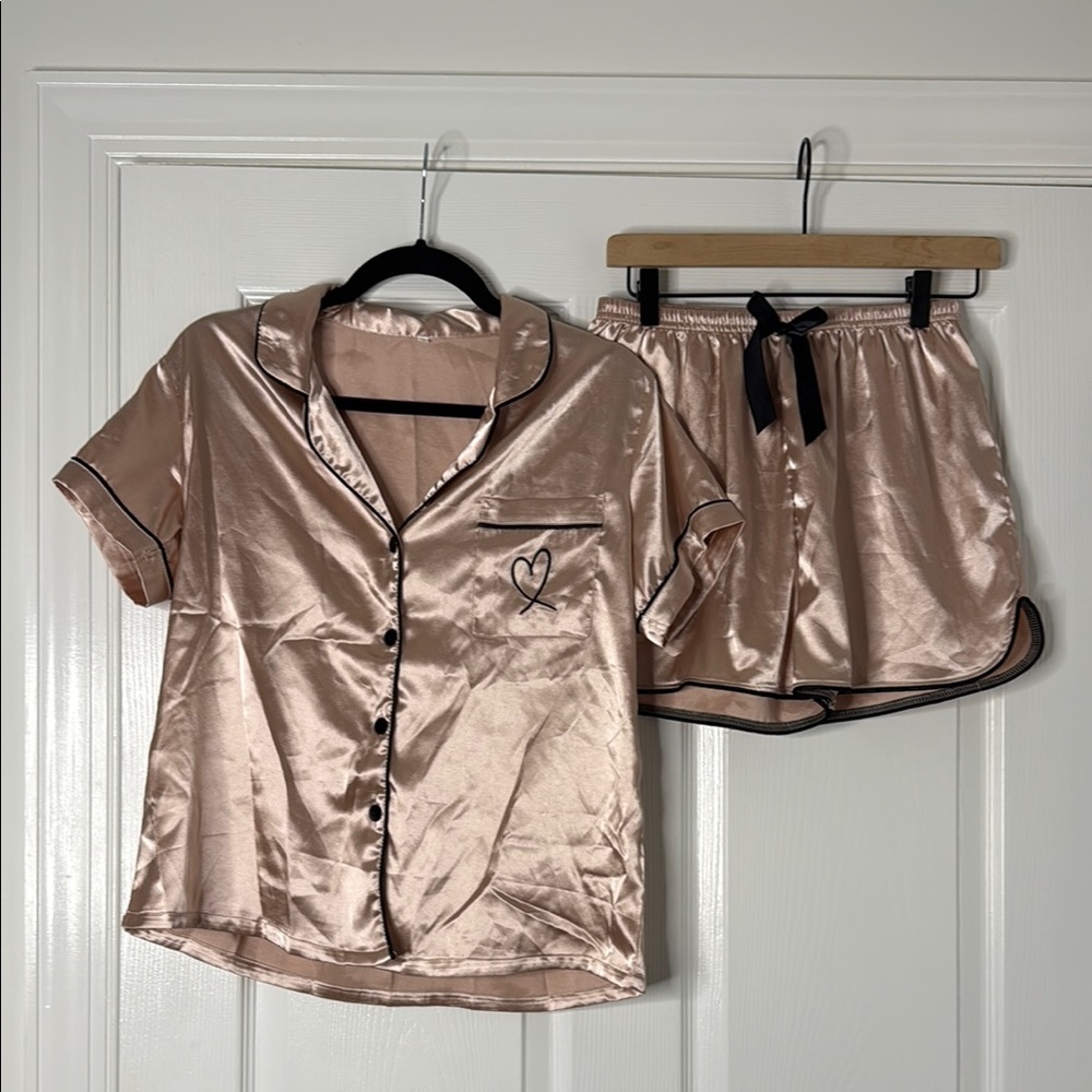 Satin Pink Pajama Set
